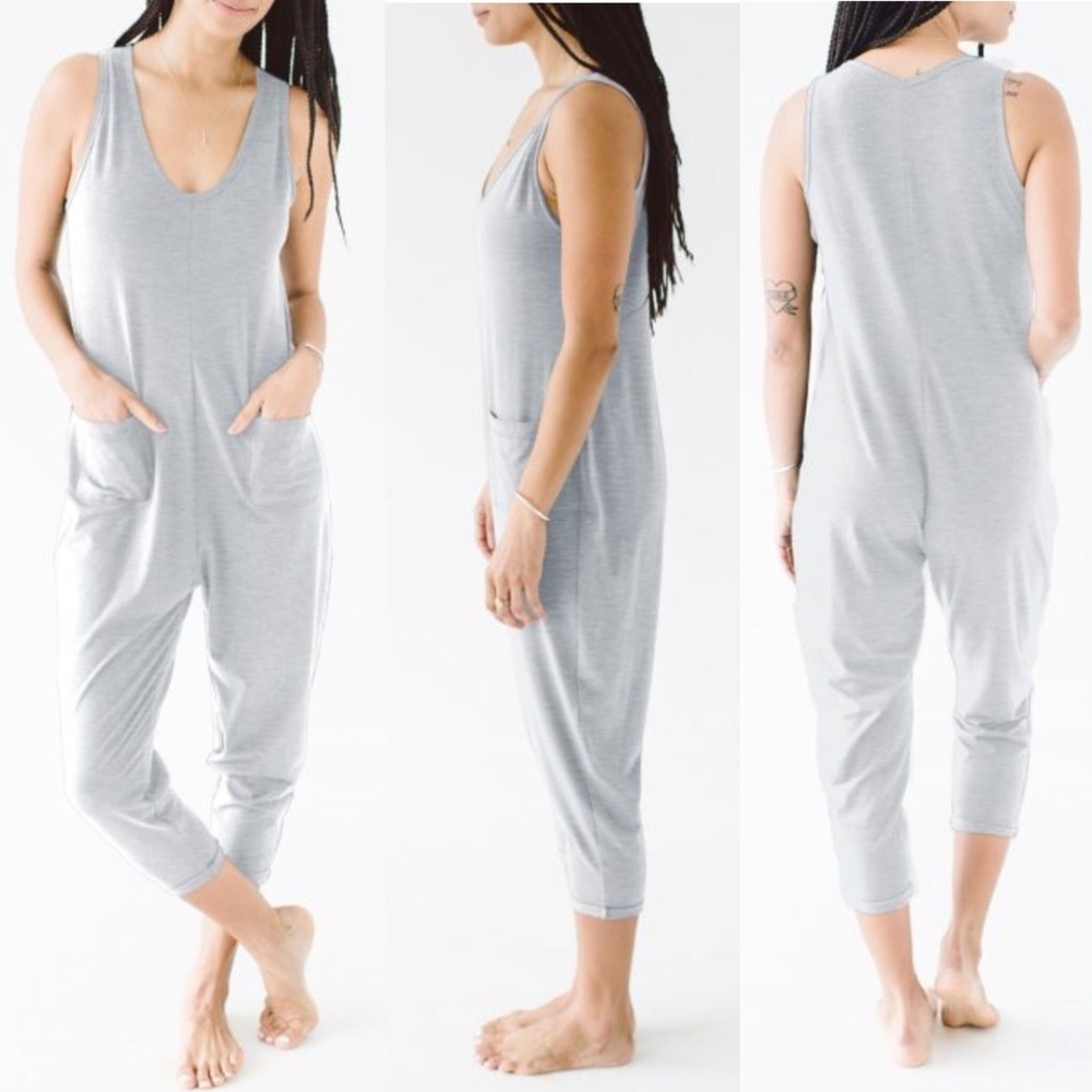 Smash and Tess Saturday romper in light gray xxs